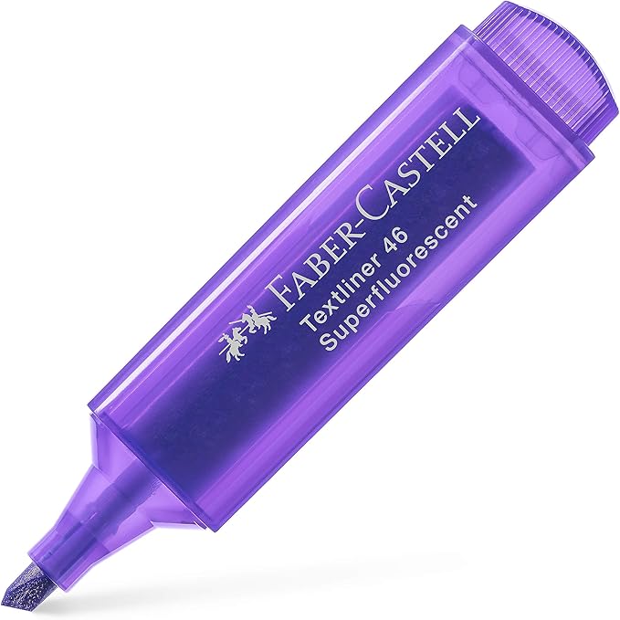 Faber-Castell Fluorescent Highlighter Set - 8 Chisel Tip Highlighter Pens in Assorted Neon Colors