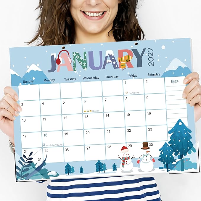 Guasslee Desk Calendar 2026-2028,36 Months Calendar Runs from 2026 Jan. to 2028 December, 17"x11.5" Monthly Desktop/Wall Planner with Thick Paper and Notes for Home School & Office