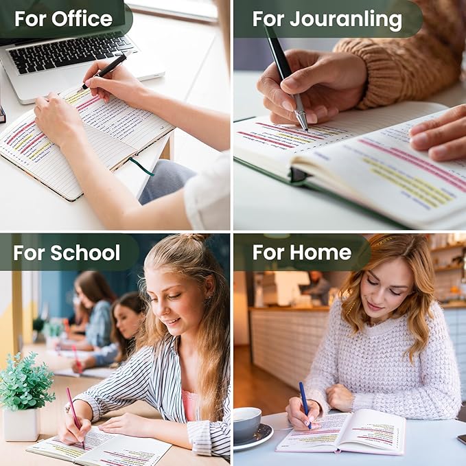 Taja Lined Journal Notebook for Women & Men, Hardcover Leather Journal for writing, A5 College Ruled Notebook for Work & Note Taking, Perfect for Office School Home Supplies, 160 Pages, Dark Green