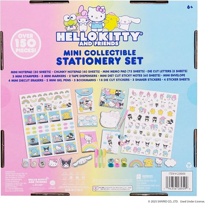 Hello Kitty and Friends Mini Collectible Stationery Set, Cute Stationery, Sanrio Accessories, Cute Sticky Notes, Kawaii School Supplies, Fun Office Supplies, Kawaii Stationery, Cute Hello Kitty Stuff