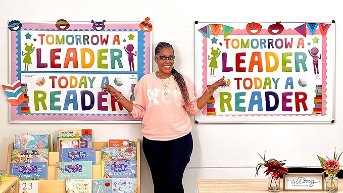 Sproutbrite Classroom Decorations - Reading Banner and Poster for Teachers - Bulletin Board and Wall Decor for Pre School, Elementary and Middle School