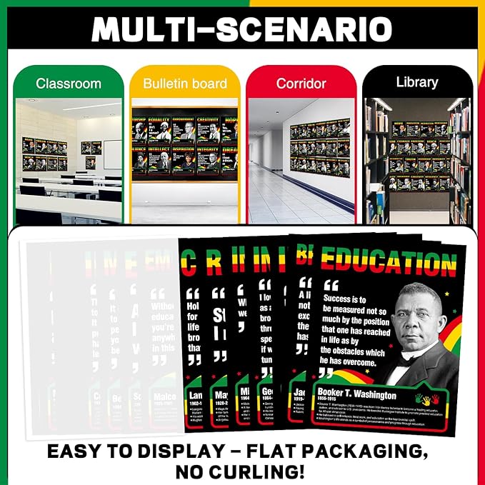 tineit Black History Month Decorations, 21Pcs Black History Month Posters, Motivational Inspirational Classroom Decor, Juneteenth Bulletin Board Posters