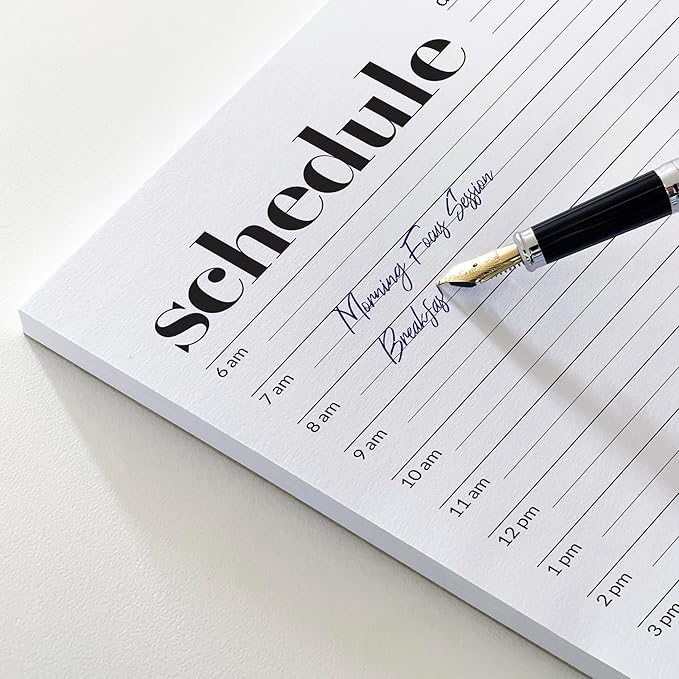 Daily Planner Notepad, Daily Schedule Pad, Tear-Off, A5 Size (5.8" x 8.3") To Do List Notepad, Productivity Planner for Work and Study, Premium Thick Paper with Cardboard Back Support by Hadigu.