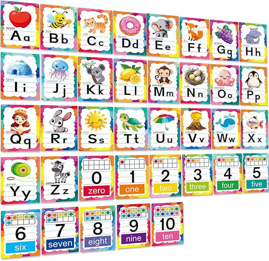 Alphabet Letters for Wall - ABC Alphabet Poster Classroom Wall Alphabet Alphabet Wall Chart Kindergarten Elementary Classroom Wall Decor Daycare Homeschool Supplies (Write Badly)