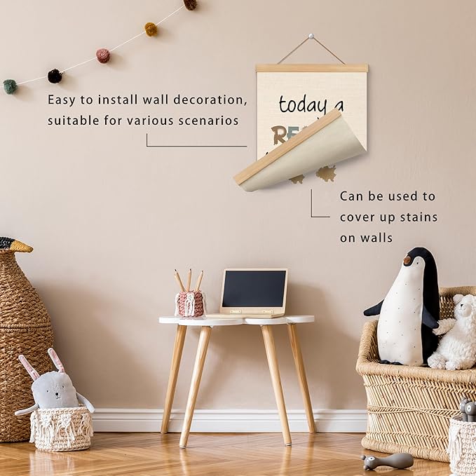 ROXMART Boho Classroom Reading Poster Hanger Frame, Reading Corner Nook Room Wall Decor, Today a Reader Tomorrow a Leader Wall Art Prints Decor for Kids Room Library Classroom, 12x16 Inch