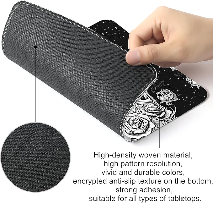 Skull Skeleton Love Square Mouse Pad, Non-Slip Rubber Base Mouse Pad,Home Office Decoration Desktop Accessory,Laptop Mouse Pad for Office Laptops,9.4x7.8x0.12inch.