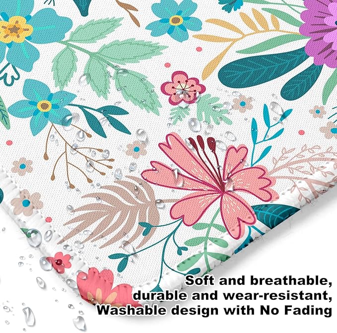 Flower Square Mouse Pad,Non-Slip Rubber Base Mouse Pad,Home Office Decoration Desktop Accessory,Laptop Mouse Pad for Office Laptops,9.4x7.8x0.12inch 6