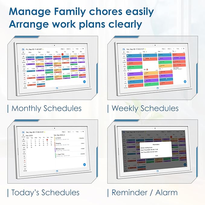 USIN 15.6 inch Digital Calendar, 1080P FHD Touch Screen Smart Calendars, Home Organizor, Family Chore Charts and Meal Planner, Video/Audio Calling, Desk and Wall Mounted, Electronic Calendar