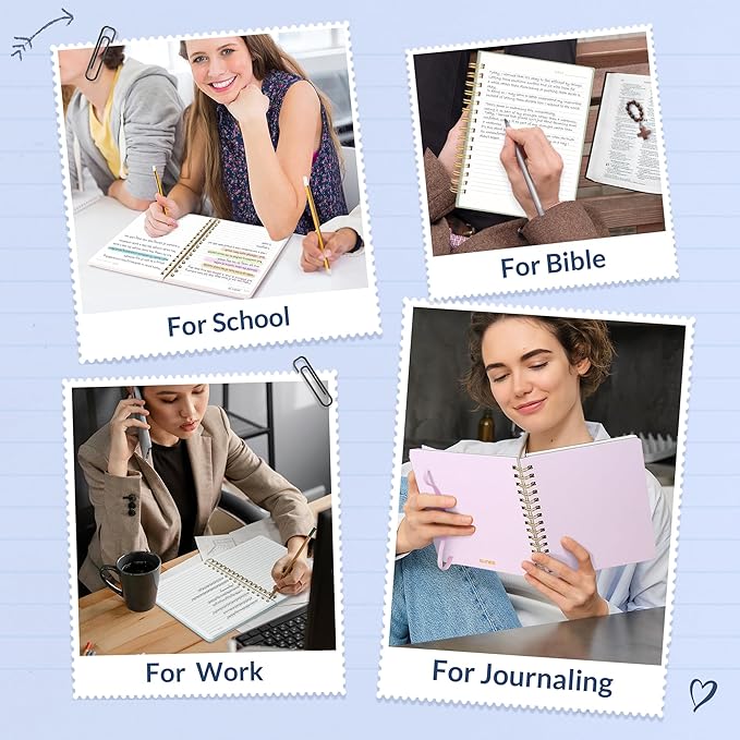 SUNEE Journaling Notebooks, A5 Lined Spiral Notebook for Women, 146 Pages College Ruled Hardcover Notebook for Work, Note Taking, Journaling and Office School Supplies, A5 - Navy Blue