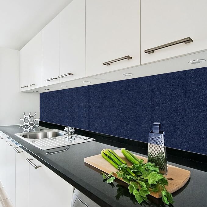96"x48" Cork Board Roll with Linen Dark Blue - 1/4" Thick 4'x8' Frameless Natural Corkboard for Walls Pictures Photo Vision Prayer, ZHIDIAN Large Decorative Bulletin Board for Home Office School