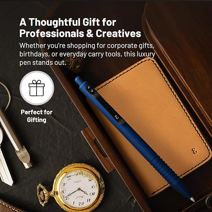 Everyman Midnight Super Matte Grafton Pen & Refill Set | Refillable Metal 0.7mm Gel Pen with 3 Smooth Black Ink Refills | Premium EDC Writing Tool for Office, Work, Travel & Gifting