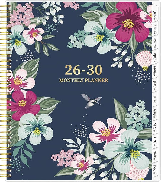 Monthly Planner 2026-2030, 5-Year Calendar Planner 2026-2030, Jan 2026 – Dec 2030, 8.5 x 11 In, Ruled Spread, Flexible Cover, Spiral Wirebound, Pocket, 60 Coated Monthly Tabs, Notes ＆ Habit Tracker, A4 Planner