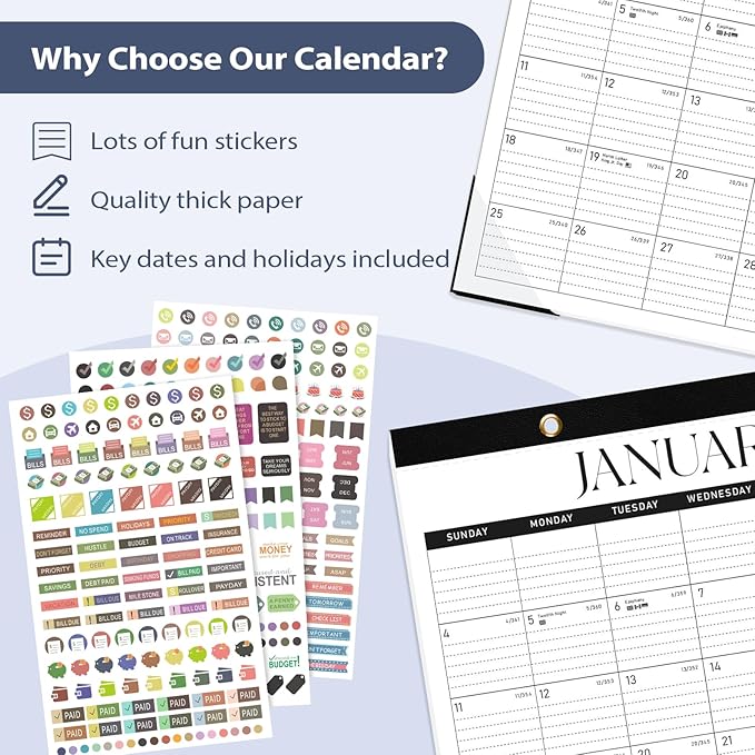 Desk Calendar 2025-2026, Runs Until December 2026 - Large Size 17" x 12" Desktop/Wall Monthly Calendar with To Do List, Personal Desk Calendar Planner for Home, School, Office