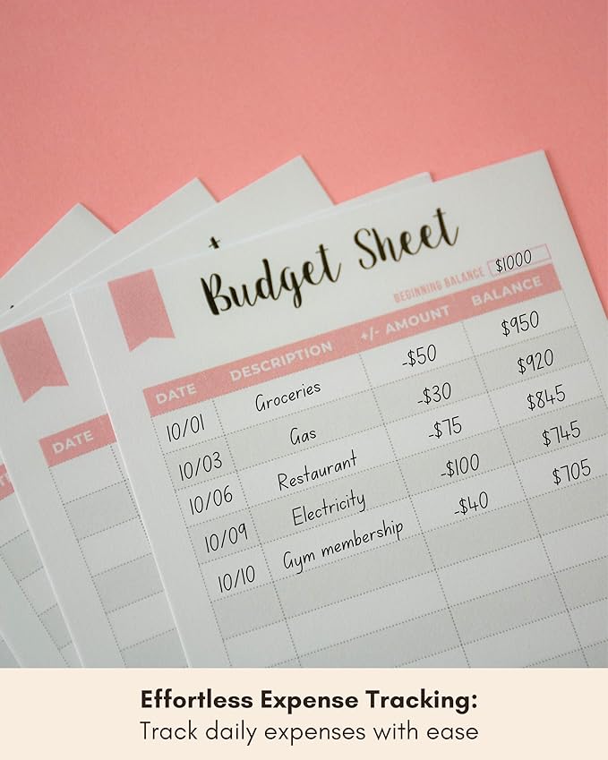 Lamare A6 Budget Binder Inserts – Weekly Budget Planner & Expense Tracker Sheets – A6 Planner Inserts for Cash Stuffing & Money Tracker