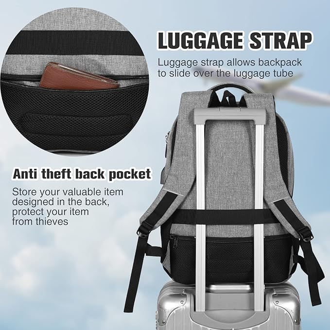 Paude Backpack School,17.3 Inch Travel Laptop Backpack,Bookbag for Teen Boys College Backpack with USB Charging Port,Waterproof