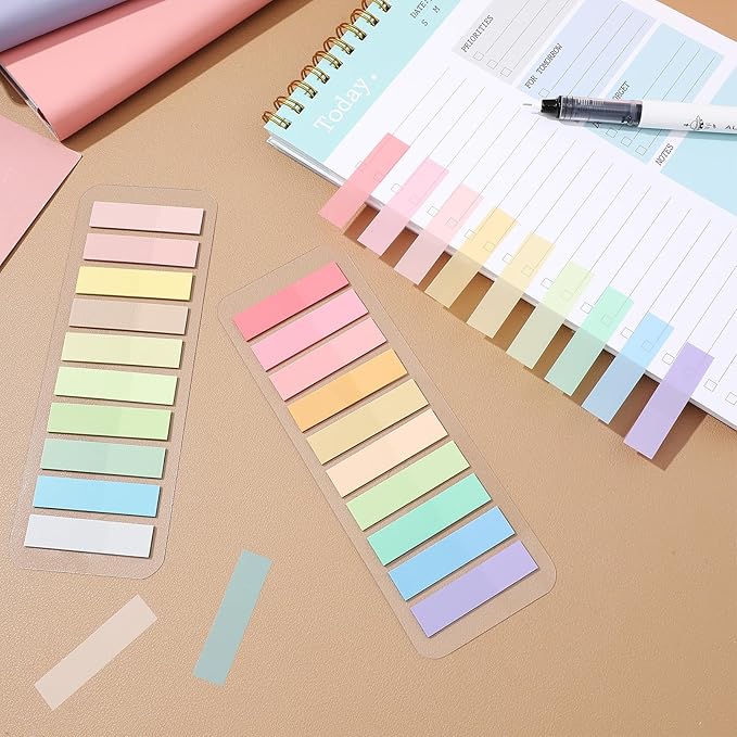 2400Pcs Sticky Annotation Tabs | Sticky Book Tabs for Annotating | 1.7" x 0.4" Page Markers for Binders | Clear Writable and Repositionable Flags Strip Index Tips (120 Color)