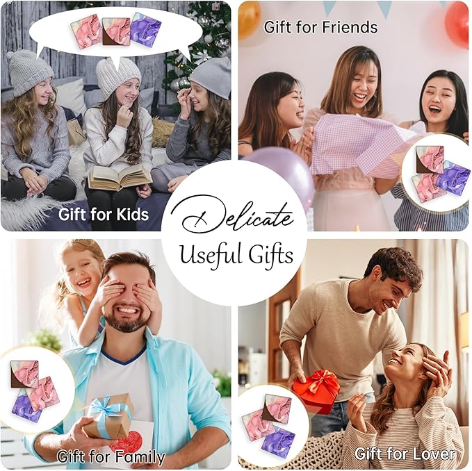 2 Pack Pink and Purple Marble Leather Book Corner Bookmark, Durable Handmade Reading Accessories - Gifts for Readers, Women, Men, Teachers, Students