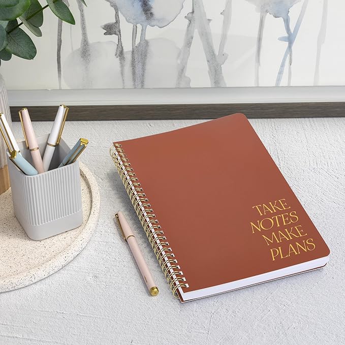 ZICOTO Beautiful Daily Planner And Notebook With Hourly Schedule - Aesthetic Spiral To do List Notepad to Easily Organize Your Work Tasks And Appointments - The Perfect Office Supplies For Women