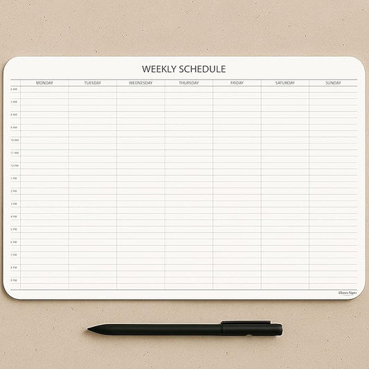 Schedule Pad, Tear Off Undated Weekly Planner Notepad, A4 Size (8,3" X 11,7"), Premium Thick Paper with Cardboard Back Support, Weekly Desk Planner by CLEVER SIGNS