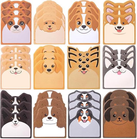 Maxdot 36 Pads 1080 Sheets Cute Sticky Notes, Fun Dog Sticky Notes Pad Self Adhesive Cartoon Memo Pads Bulk for Gift School Tab Office Home Supplies