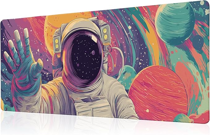 Astronaut Mouse Pad Desk Mat XL Extended Large Gaming Desk Pad Mousepad, Wave Your Hand Computer Laptop Keyboard and Mouse Mat, Desktop Protector Mat for Office and Home 31.5x11.8 in