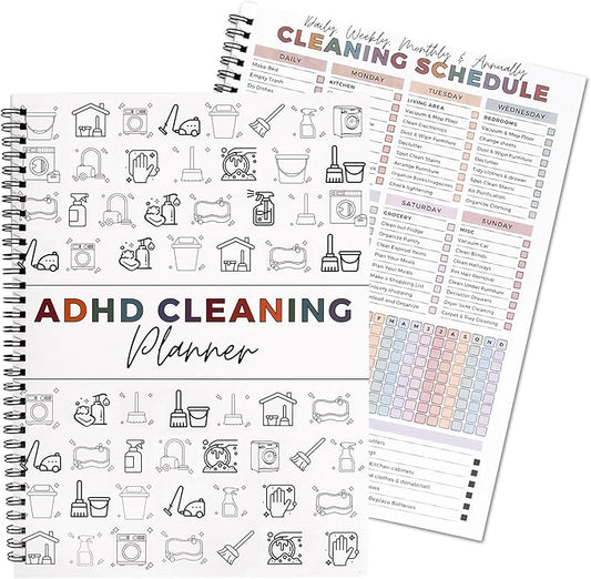 Adhd Cleaning Planner for Adults and Teens Adhd Cleaning and Organizing Planner Cleaning Schedule and Checklist Notebook List Daily Weekly Monthly for Home Chore Chart Adhd Daily Planner