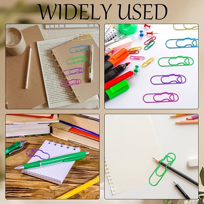 20Pcs Colorful Metal Pen Clips, Paper Clip Pen Holder Supplies Cute Office Supplies Blue Rose Red Purple Green Rose Gold Gold for Notebook Papers Journal Book