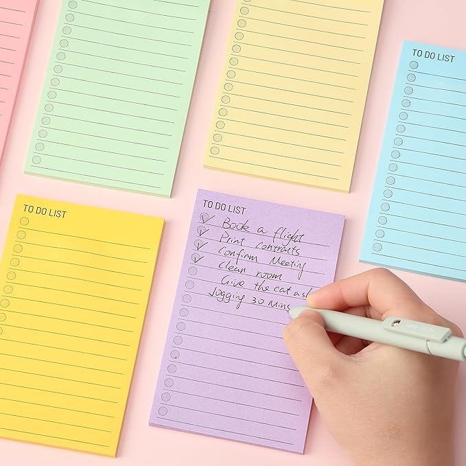 Mr. Pen- to Do List Sticky Notes, 3"x5", 360 Sheets, Assorted Colors, to Do List Notepad, Lined Sticky Notes, Stocky Notes for Bible Journaling