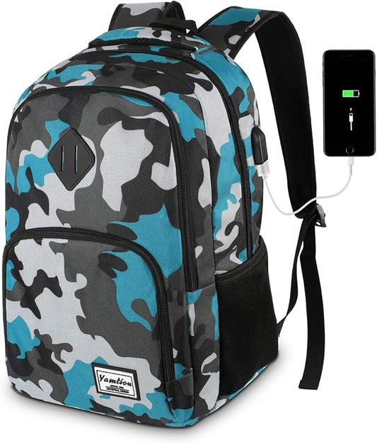 YAMTION Bag, Camouflaged Blue, 15.6 inch