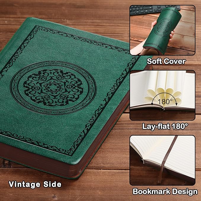 2026 Leather Vintage Journal Notebook,300 Pages,Leather Softcover Lined Journal Notebooks for Women Men,Notebook Journals for Writing Travel,Business,Office,7.1'' X 9.8''