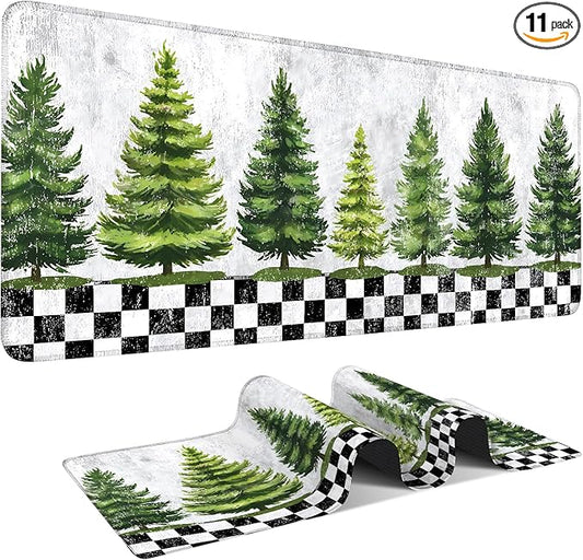 Christmas Tree Extended Gaming Mouse Pad 35.4x15.7Inch Large Desk Mat Anti-Slip Rubber Base & Durable Stitched Edges for Gamers Smooth Mouse Writing Surface for Desk Office/Home