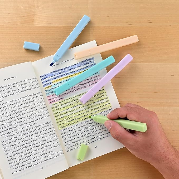 konket- Aesthetic Bible Highlighters No Bleed, Assorted Colors, Cute Pastel Highlighters, 12 pcs Chisel Tip