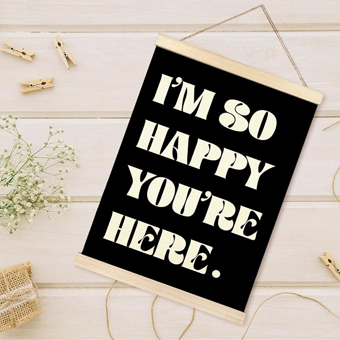 TAEDIN Boho Classroom Wall Art Poster Hanger Frame - Black Nursery Art with Wood Frames, Inspirational Wall Hanging Decor for Baby Kids Room School Home Bedroom, 12x16 Inches