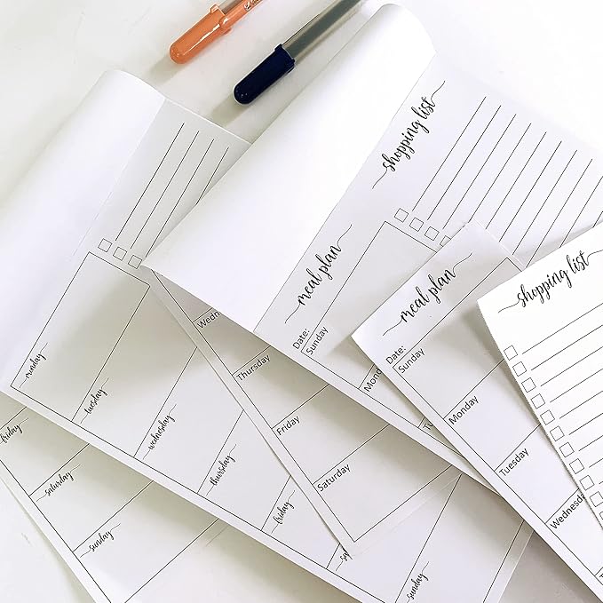 321Done Weekly Plan Magnetic Notepad – Checklist Made in USA – Two Column, 50 Sheets (5.5x8.5) Small to-Do Week Planning Memo Pad Meal Menu Planner Inserts Grocery Shopping Schedule Monday Start