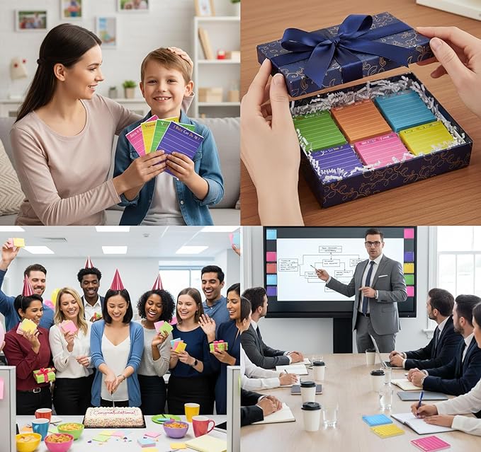 24 Pcs Inspirational Sticky Notes 3x3'' Motivational Sticky Notes Pad with Lines Cute Employee Appreciation Sticky Notes Thank You Gift Bulk for Teacher Coworkers Office Supplies Students (12 Color)