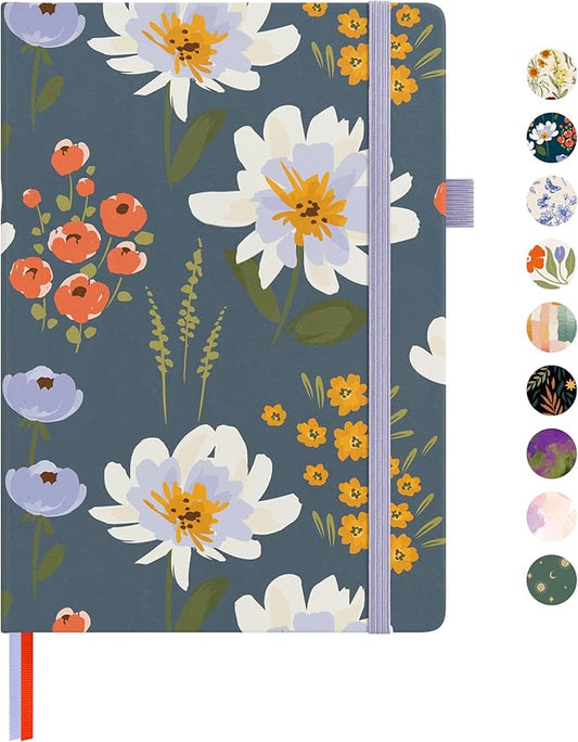 &And Per Se Lined Journal Notebook for Women&Men with Pattern, 160 Pages 100GSM Thick Paper, A5 Hardcover Journals for Writing, Valentine's Day Gift Journal for Her (Garden Flowers)