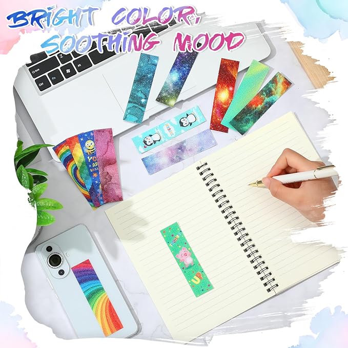 72 Pcs Anxiety Sensory Stickers Strips Adhesive Textured Mental Health Calm Stickers Mindfulness Fidget Decals Stress Anxiety Relief Items for Therapy Office Desk Counselor(Mixed)