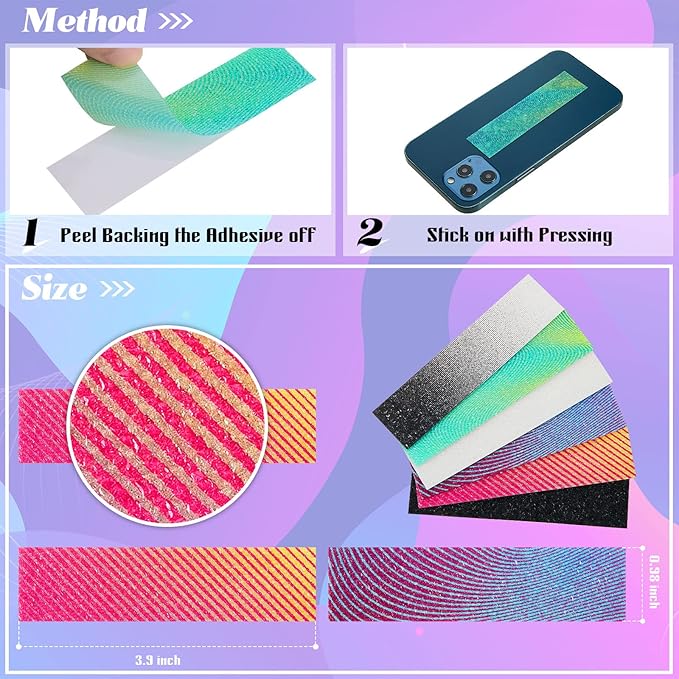 36 Pcs Anxiety Sensory Stickers Strips Adhesive Textured Mental Health Calm Stickers Mindfulness Fidget Decals Stress Anxiety Relief Items for Therapy Office Desk(Gradient Style)