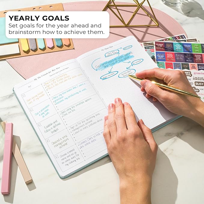 GoGirl Weekly Schedule Planner – Hourly Work & Life Planner with Time Slots – Vertical Agenda Organizer for Daily Productivity, A5 (Blue Surf)