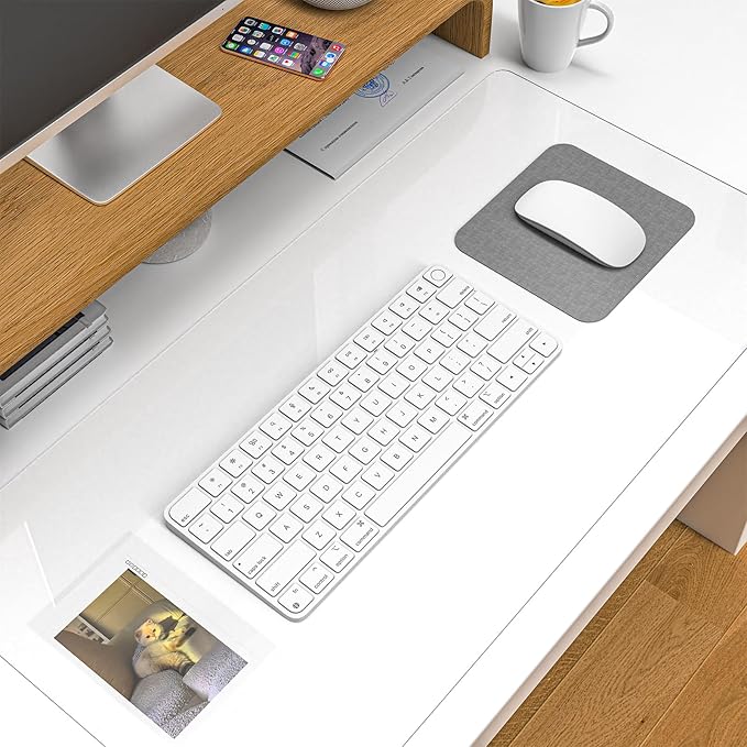 Clear Desk Mat, Desk Cover Clear Protector, Non-Slip PVC Desk Pad with Round Edge, Heat Resistant & Waterproof Transparent Desk Writing Mat for Home and Office (23.6"*13.8")