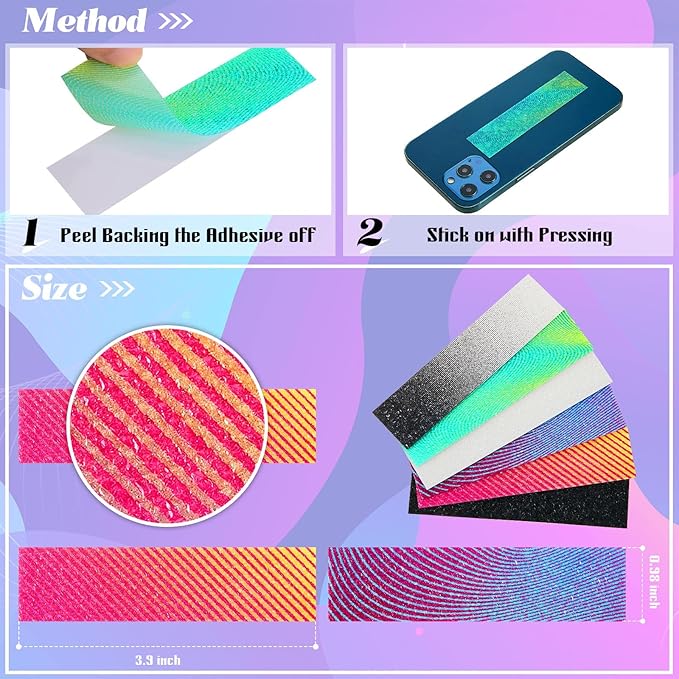 72 Pcs Anxiety Sensory Stickers Strips Adhesive Textured Mental Health Calm Stickers Mindfulness Fidget Decals Stress Anxiety Relief Items for Therapy Office Desk Counselor(Gradient)