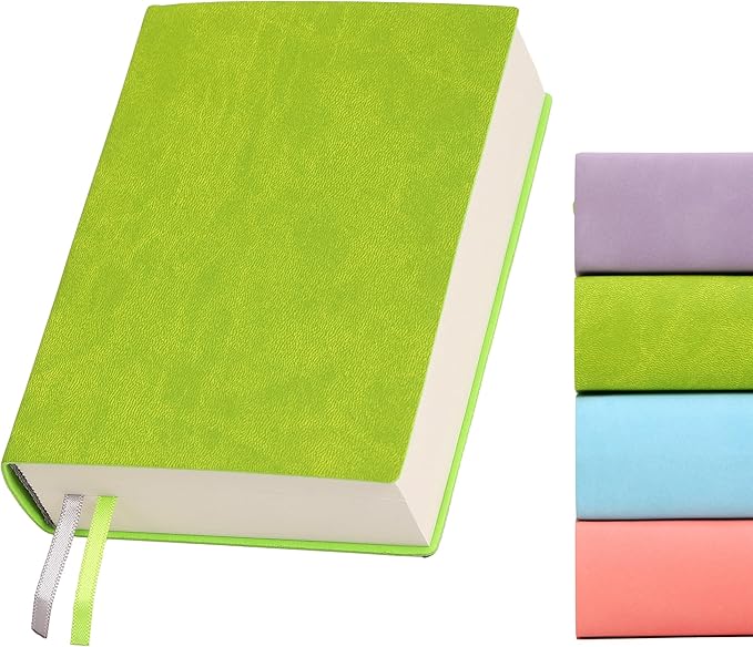 Thick Blank Journal Notebook 720 Pages 3.9 × 5.5 No Lines Soft Leather Pocket Blank Notebook for Women Drawing Book Memo Writing Sketch Pad Diary Notebook (Green Blank Notebook)