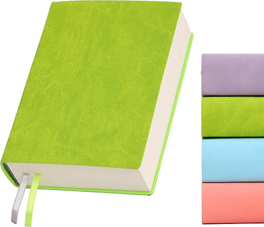 Thick Blank Journal Notebook 720 Pages 3.9 × 5.5 No Lines Soft Leather Pocket Blank Notebook for Women Drawing Book Memo Writing Sketch Pad Diary Notebook (Green Blank Notebook)