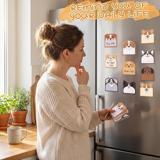 Maxdot 36 Pads 1080 Sheets Cute Sticky Notes, Fun Dog Sticky Notes Pad Self Adhesive Cartoon Memo Pads Bulk for Gift School Tab Office Home Supplies