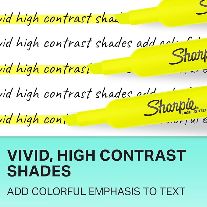 Sharpie Tank Style Highlighters Chisel Tip Assorted Box of 12