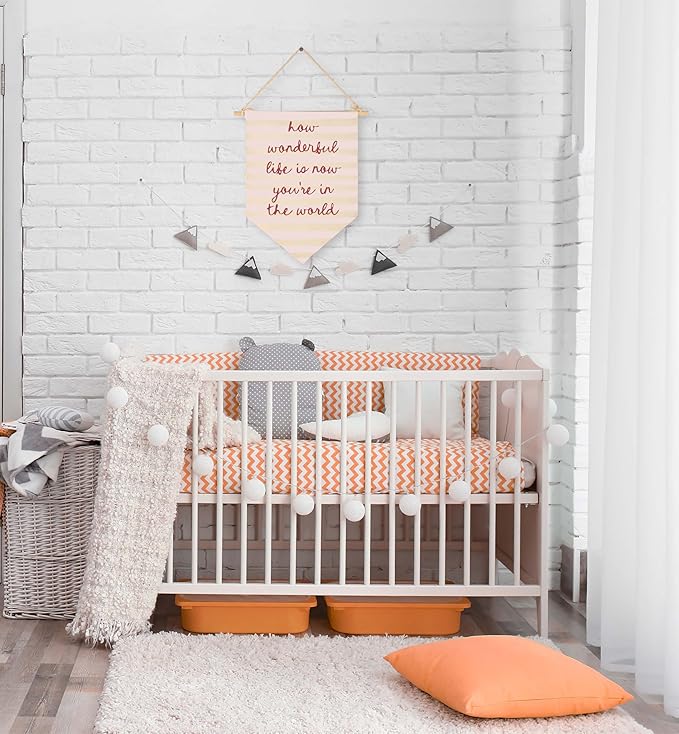 How Wonderful Life-Girlish Canvas Banner Flag Sign Pennant Poster Wall Decor Gift for Baby Girl Kids Nursery Baby Room Above Crib Bedroom Playroom Door-Baby,Shower,Birthday Christmas Gift