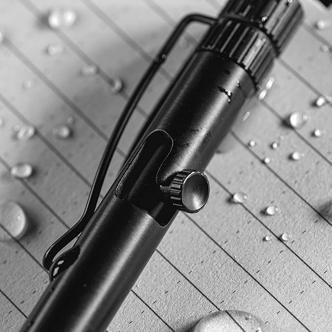 Rite in the Rain Weatherproof Bolt-Action Matte Black Metal Pen, Black Ink (No. BK16)