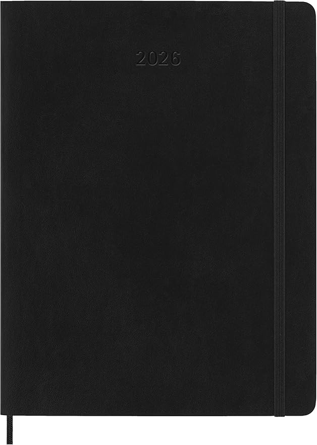 Moleskine Classic 12 Month 2026 Weekly Planner, Soft Cover, XL (7.5" x 9.75"), Black, 144 pages