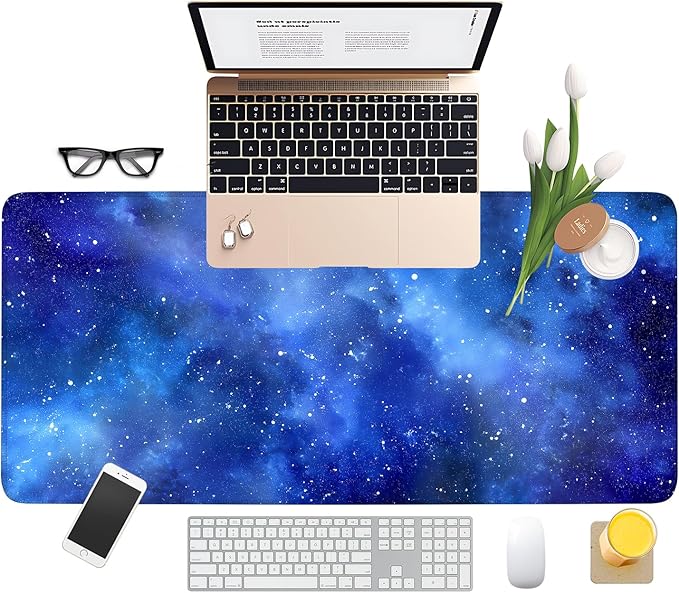 Extended Gaming Mouse Pad Large Desk Mat Anti-Slip Rubber Base & Durable Stitched Edges for Gamers Smooth Mouse Writing Surface for Desk Office/Home (Starry Sky, 35.4x15.7Inch)