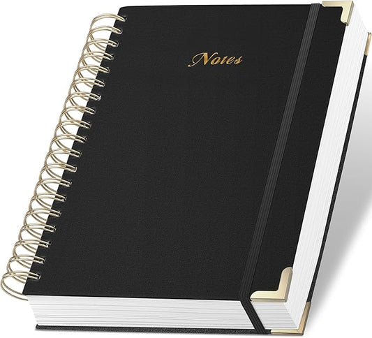 Spiral Notebook Journal, 328 Pages Linen Hardcover College Ruled Notebook, Lined Thick Journals for Women Men, A4 Thick Spiral Journal for Writing, 100GSM Paper, Cute Notebooks for Work School